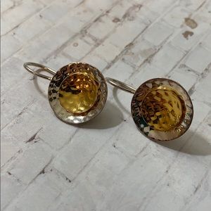 Silpada Silver Gold Disc Earrings W1367